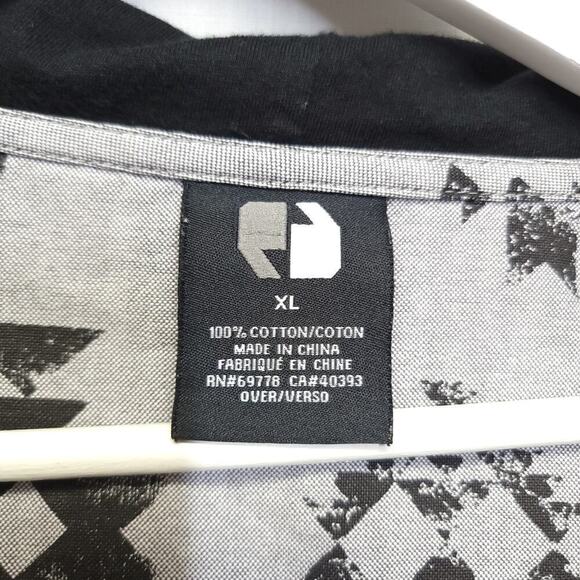 Foot Locker Hooded Button Down Shirt Size Xl Mens Gray Black​​ - Picture 2 of 4